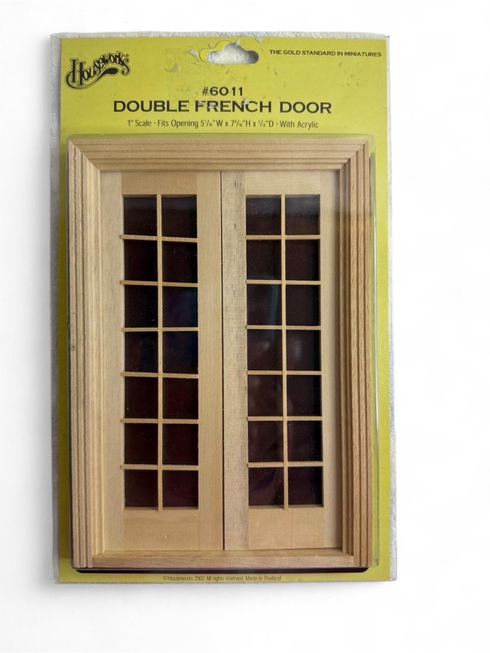 Vintage 2002 Houseworks #6011 Double French Door 1:12 Dollhouse Miniature NOS